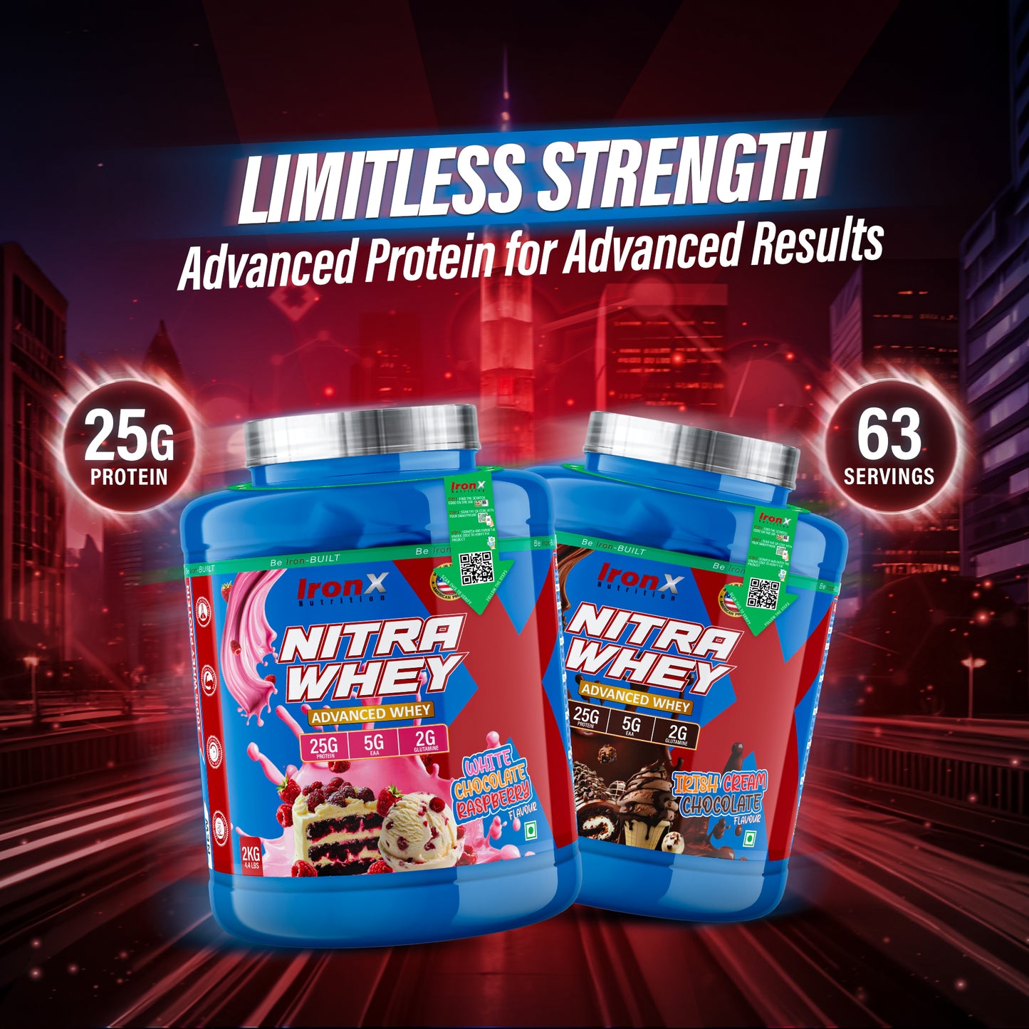 Nitra Whey – Advanced Whey Protein (100% Pure Whey Blend) | Fast Digesting | Muscle Recovery | 25g Protein per Serving | 2KG